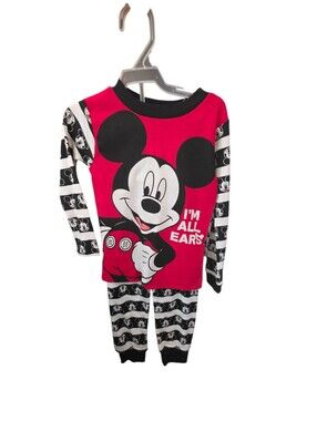 Disney Mickey Mouse Kids Pajama Set - Red, Black & White